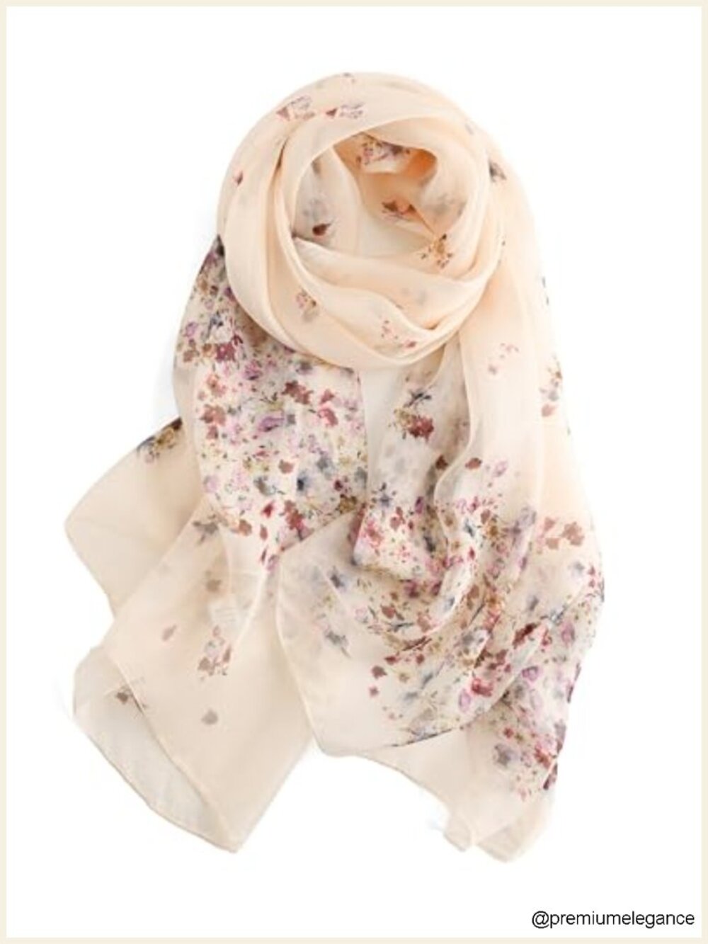100% Mulberry Silk Scarf for Women Large Chiffon Shawl Wrap Floral Neck Scarf